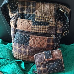 Patchwork Quilted Bag and Wallet Set